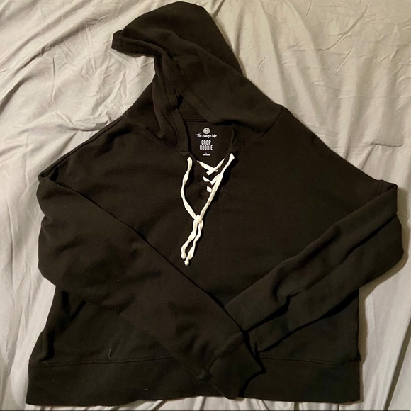 Cropped sweatshirt hoodie - Picture 1 of 2